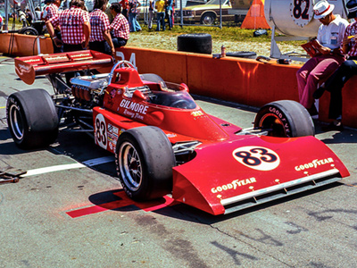 Sam Sessions Foyt-entered Atlanta '72 at Michigan in July 1974. Copyright Richard Deming 2016. Used with permission. Sam Sessions Foyt-entered Atlanta '72 at Michigan in July 1974. Copyright Richard Deming 2016. Used with permission.