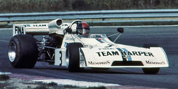 Jim Crawford guest-driving the Team Harper Chevron B27-BMW at Nogaro in 1974. Copyright Ted Walker 2014. Used with permission. Jim Crawford guest-driving the Team Harper Chevron B27-BMW at Nogaro in 1974. Copyright Ted Walker 2014. Used with permission.
