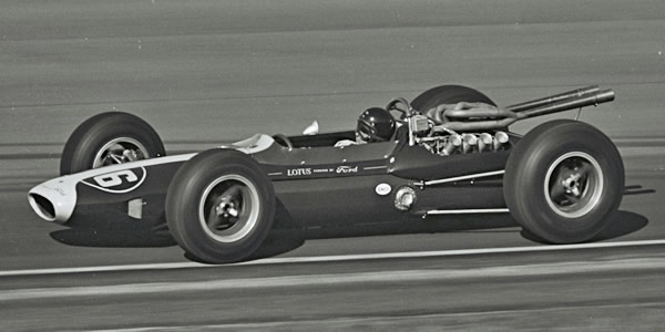 Jim Clark in his #6 Lotus 34 race car at the 1964 Indy 500. Part of the Dave Friedman collection. Licenced by The Henry Ford under Creative Commons licence Attribution-NonCommercial-NoDerivs 2.0 Generic. Original image has been cropped. Jim Clark in his #6 Lotus 34 race car at the 1964 Indy 500. Part of the Dave Friedman collection. Licenced by The Henry Ford under Creative Commons licence Attribution-NonCommercial-NoDerivs 2.0 Generic. Original image has been cropped.