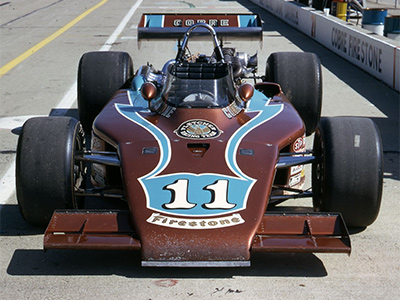 Pancho Carter's #11 Fletcher Cobre Eagle at the 1974 Indy 500. Copyright Indianapolis Motor Speedway. Copyright permissions granted for non-commercial use by Indianapolis Motor Speedway. Pancho Carter's #11 Fletcher Cobre Eagle at the 1974 Indy 500. Copyright Indianapolis Motor Speedway. Copyright permissions granted for non-commercial use by Indianapolis Motor Speedway.